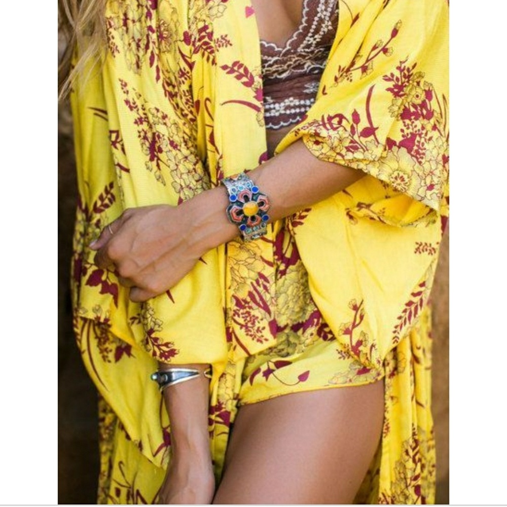 Arnhem Mello Yellow Songbird Kimono